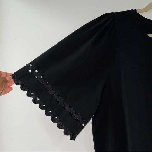 Chico's Lace Detail Flutter Sleeve Tee - Picture 5 of 8